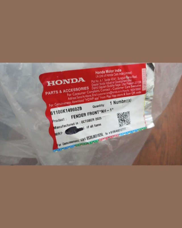 Front Mudguard Honda Dream 110 CC, FENDER FRONT NH 1, 61100K14960ZB image