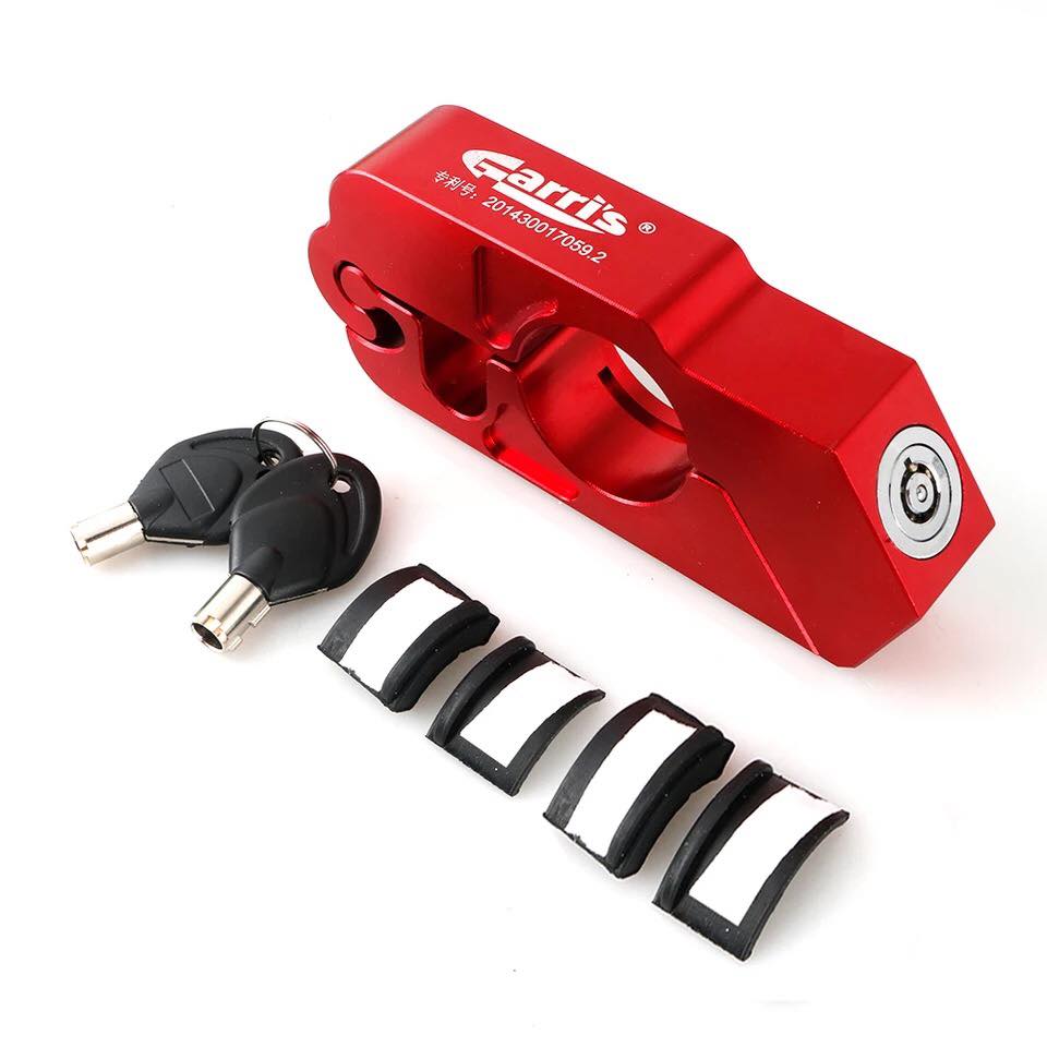 Garri’s Motorcycle Grip Lock Lever Safety Lock (Red/Black/Silver/Orange) image