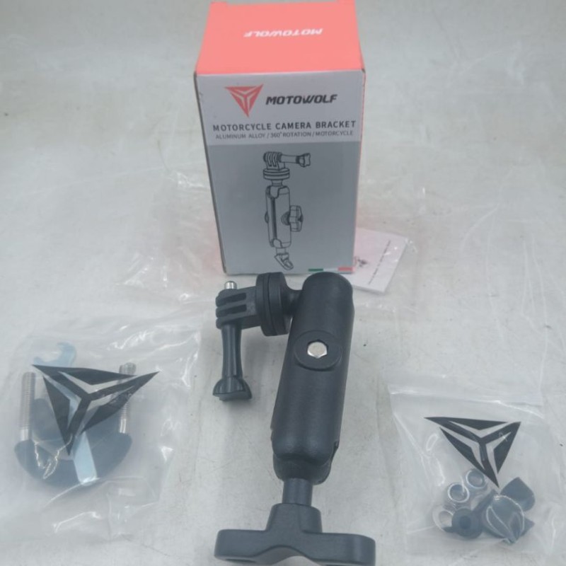 Motowolf Motorcycle Camera Bracket (Original) Handle Bar / Looking Glass Mount image