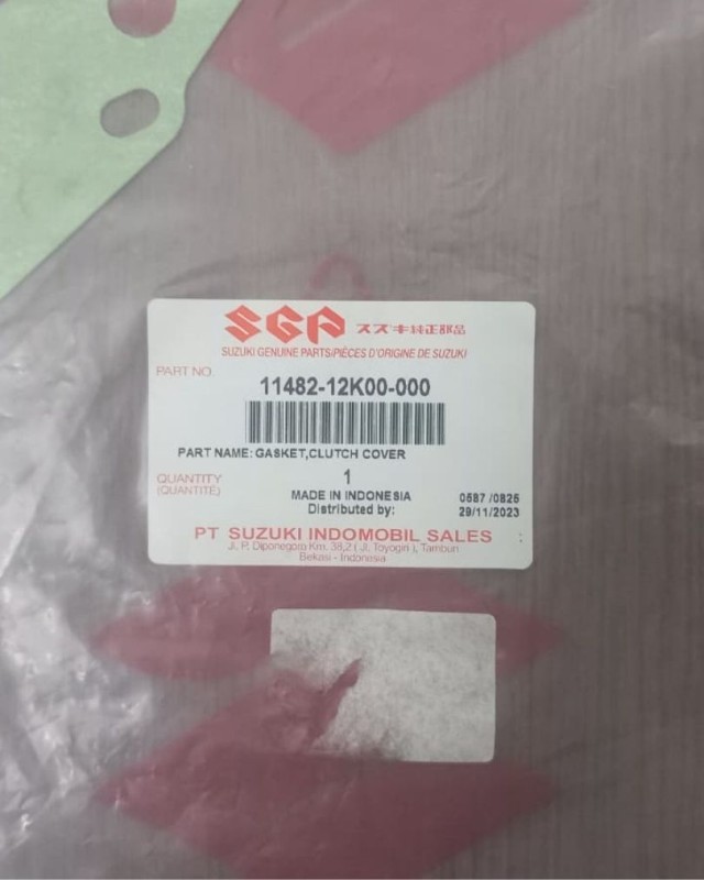 Clutch Side Gasket GSXS / GSXR 150 Indo, GASKET, CLUTCH COVER 11482-12K00-000 image