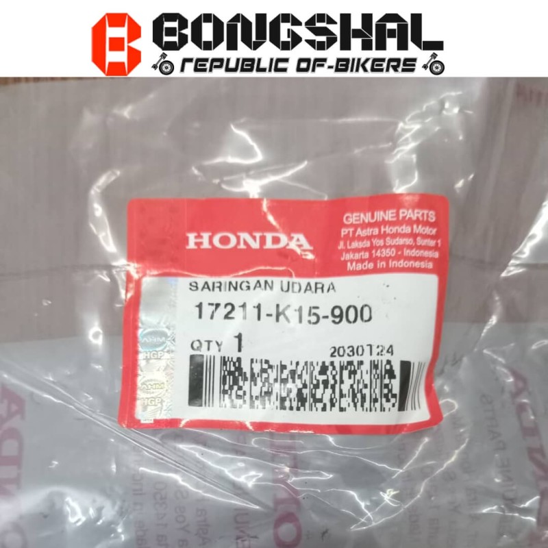 Air Filter Honda CBR 150 Indo 2021 Model, SARINGAN UDARA 17211-K15-900 image