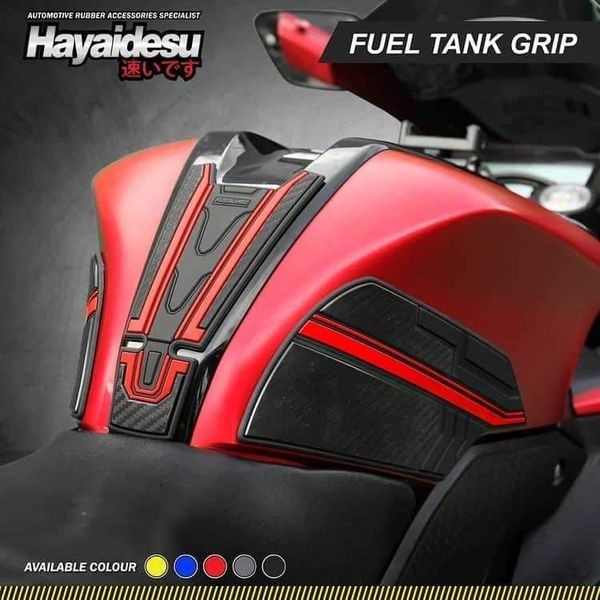 Hayaidesu Fuel tank grip for R15v3 Tank pad + knee pad included Made in Indonesia Premium quality image
