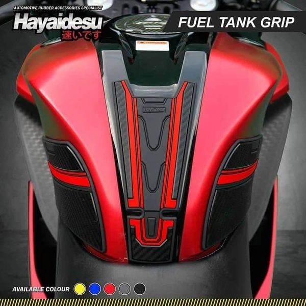 Hayaidesu Fuel tank grip for R15v3 Tank pad + knee pad included Made in Indonesia Premium quality image