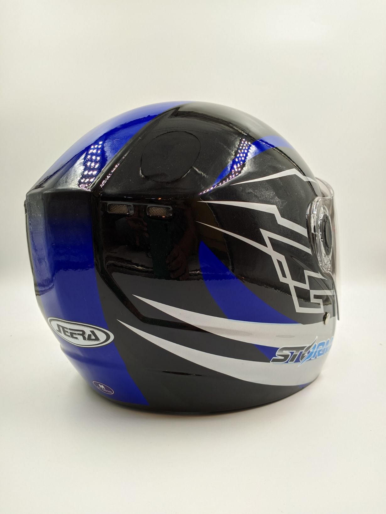 Neera Storm Half face Glossy Black & Blue image