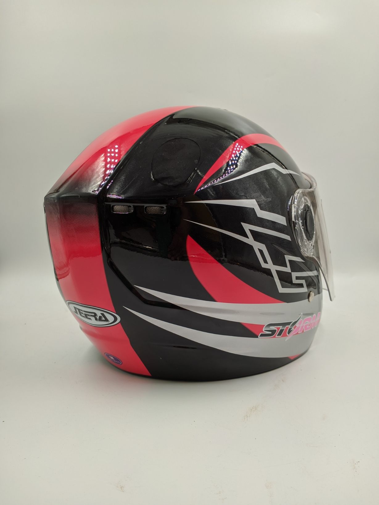 Neera Storm Half face Glossy Black & Orange image