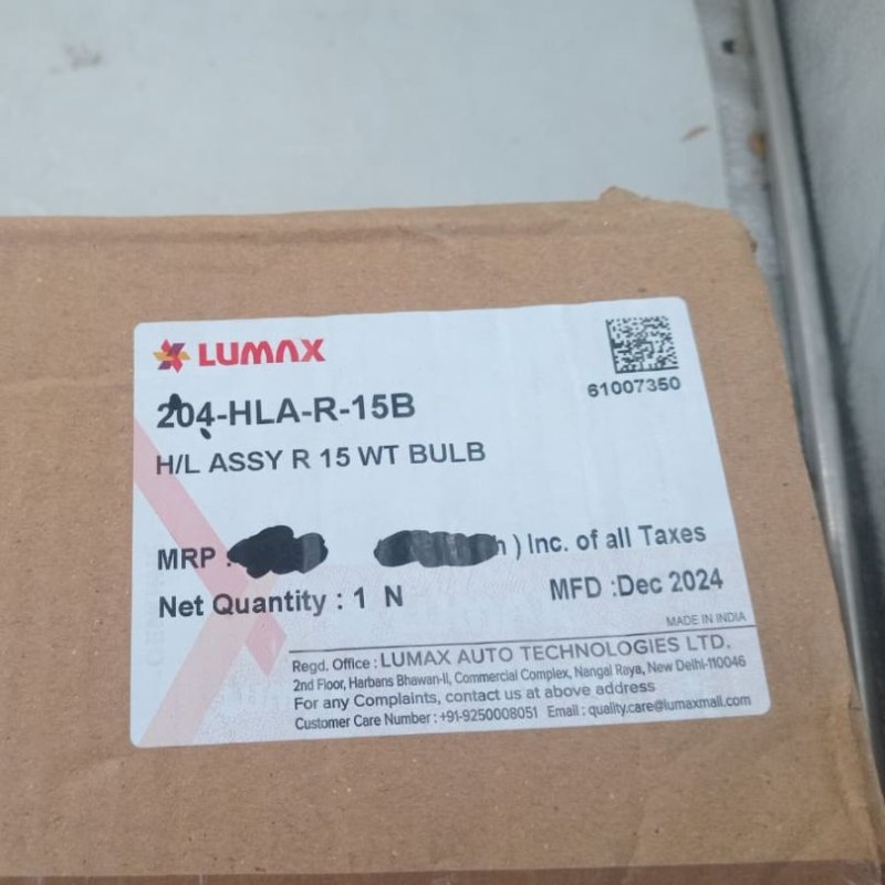 Headlight (Lumax) R15 V2, H/L ASSY R 15 WT BULB 204-HLA-R-15B image