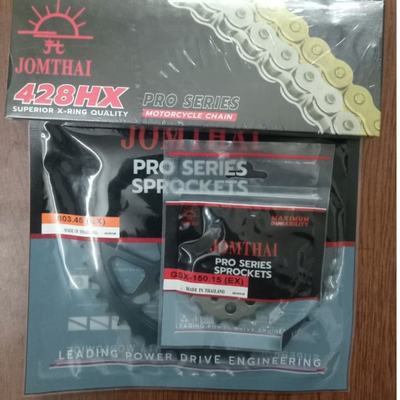 Jom Thai JT Full Chain Sprocket Set for R15 V3, R15 V4, MT 15, GSX-R, X motion, GPX Demon, Hornet 2.0 image