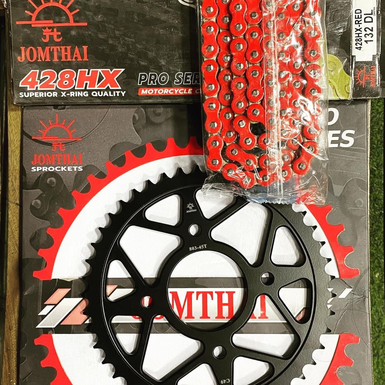 Jom Thai JT Full Chain Sprocket Set for R15 V3, R15 V4, MT 15, GSX-R, X motion, GPX Demon, Hornet 2.0 image