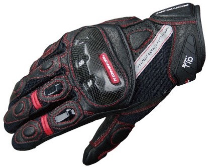 KOMINE GK-160 Carbon Shell Protect Leather Mesh Gloves image