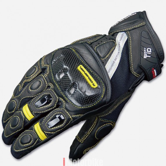 KOMINE GK-160 Carbon Shell Protect Leather Mesh Gloves image