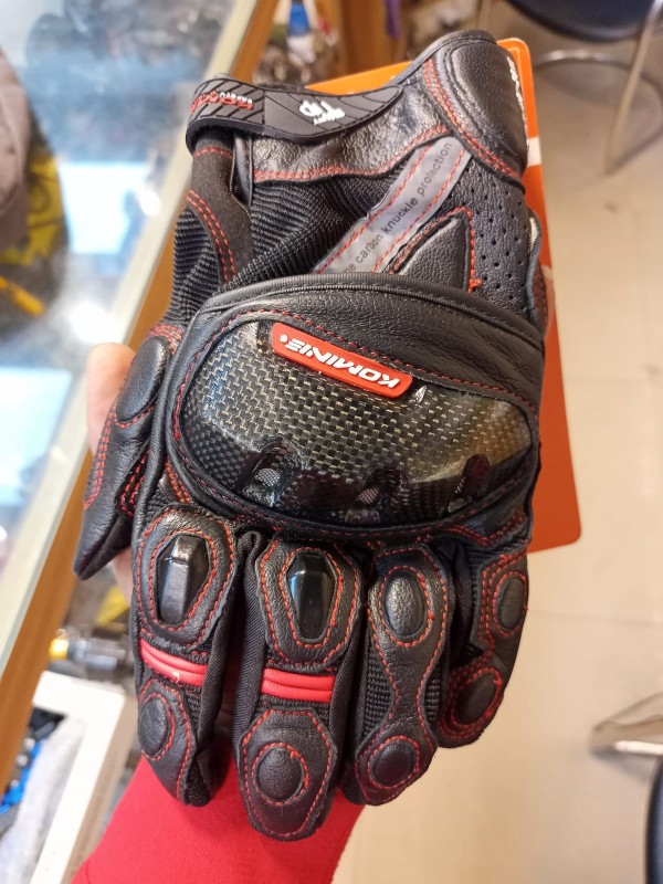 KOMINE GK-160 Carbon Shell Protect Leather Mesh Gloves image
