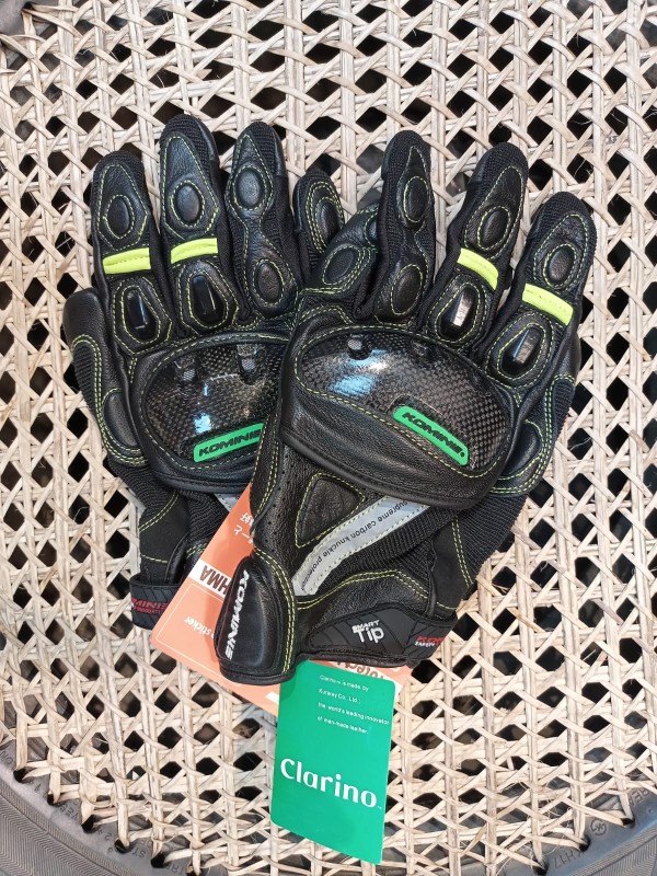 KOMINE GK-160 Carbon Shell Protect Leather Mesh Gloves image
