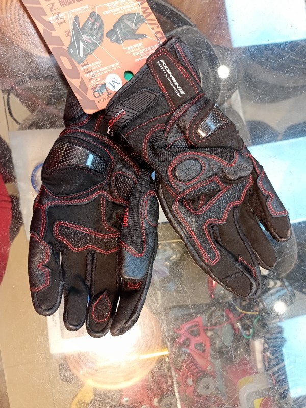 KOMINE GK-160 Carbon Shell Protect Leather Mesh Gloves image
