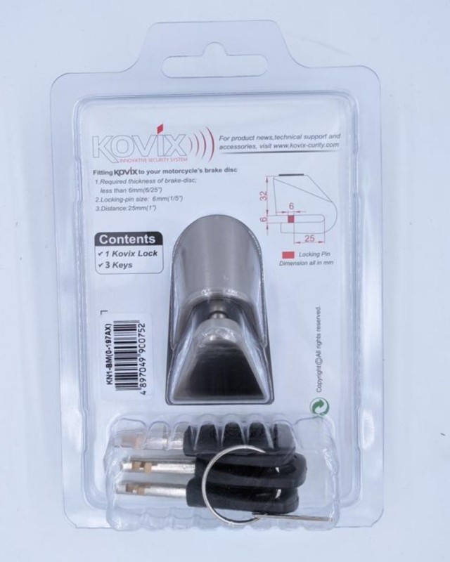KOVIX KN1 Acid Proof Motorcycle 6mm Disc Lock image