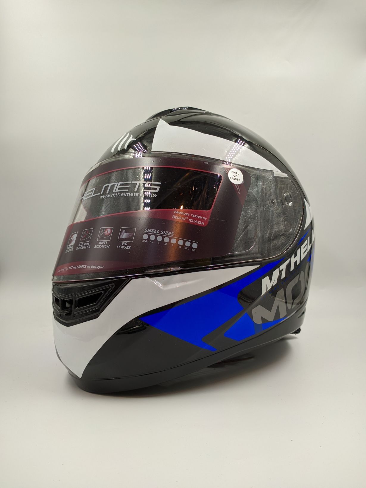 MT Moon Full Face Black & Blue Helmet image