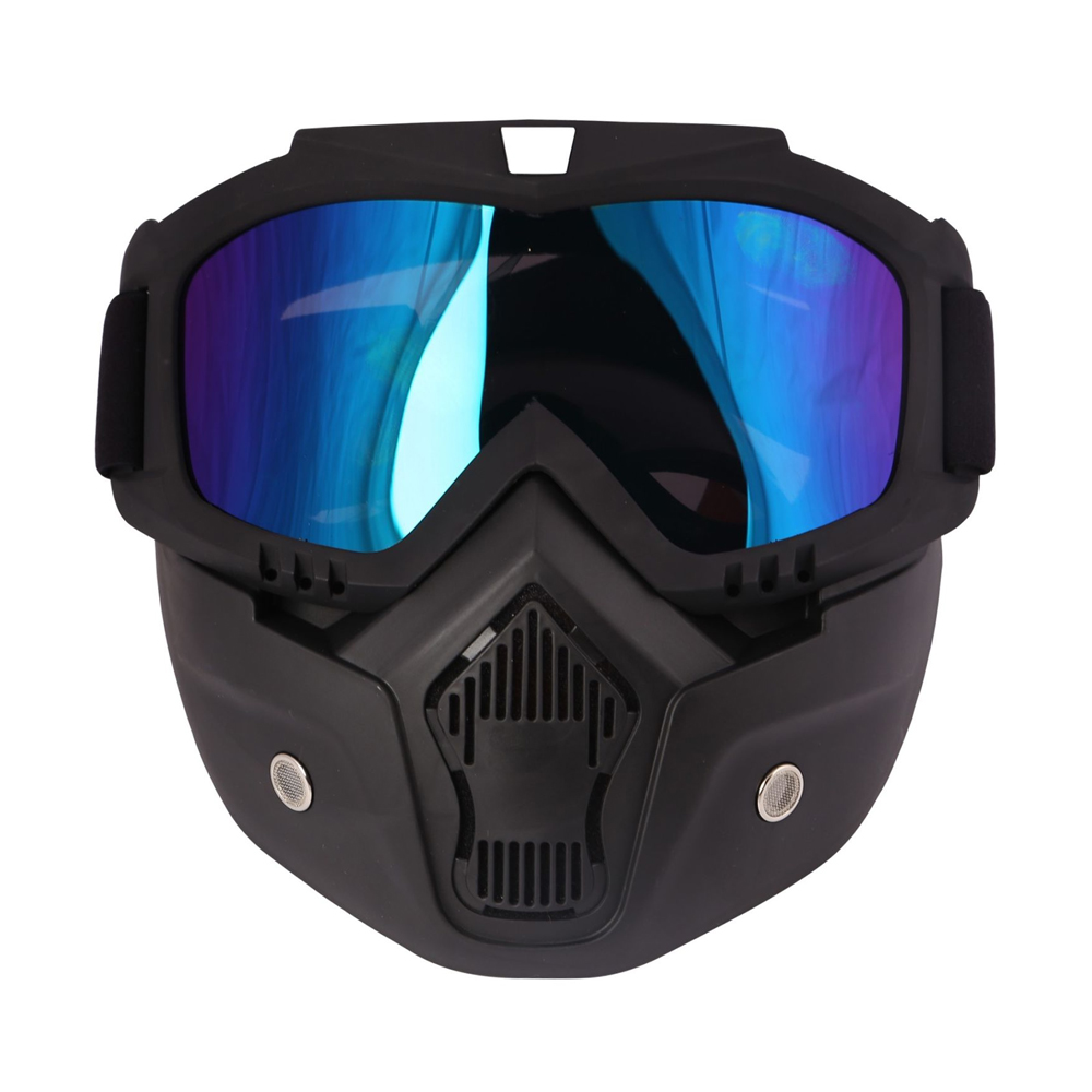 Modular Motorcycle Bike Riding Helmet Open Face Mask Shield Goggles image