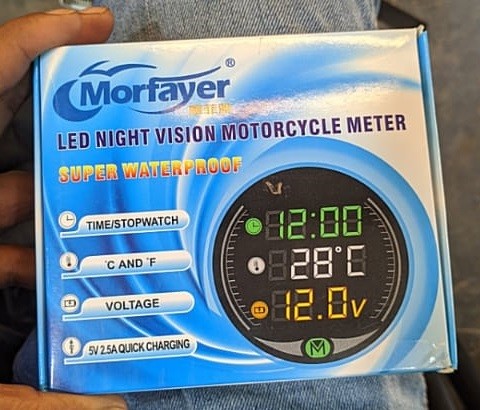 Morfayer LED Night Vision Motorcycle Volt Meter without Charger image