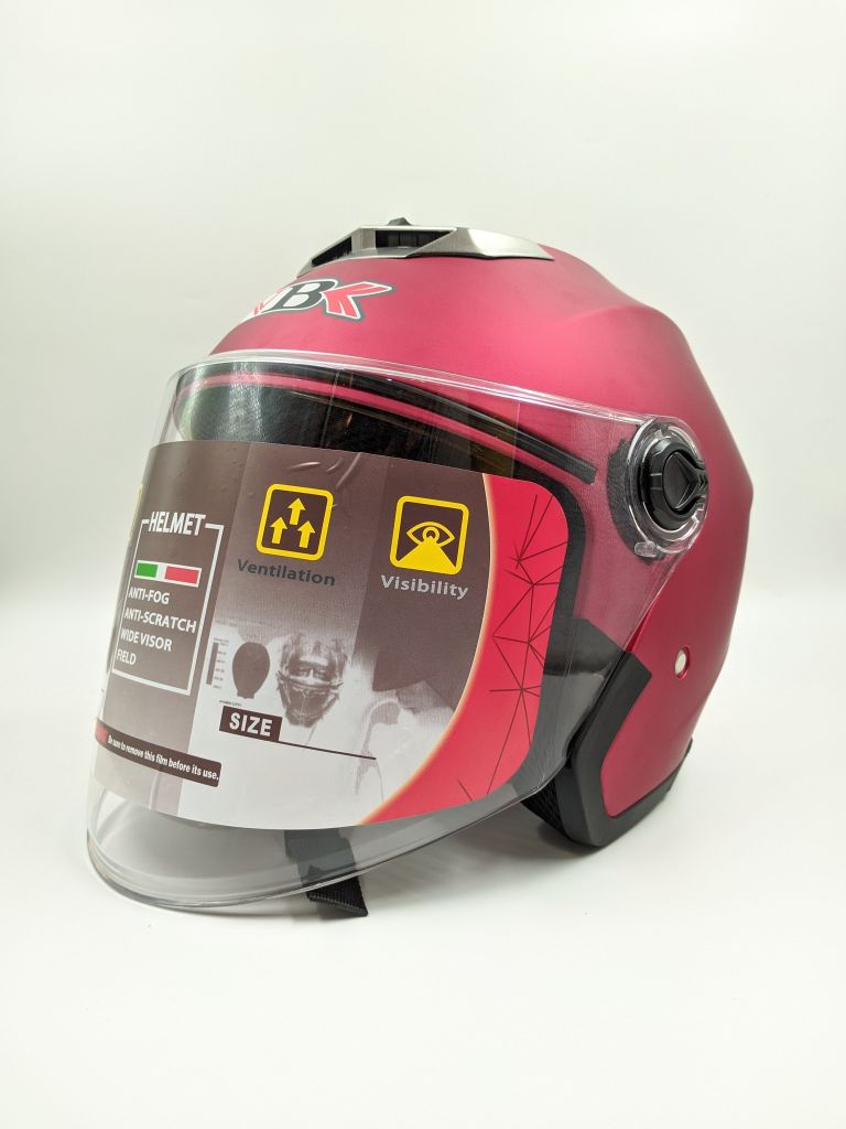 NBK Half face Basic Matte Red image