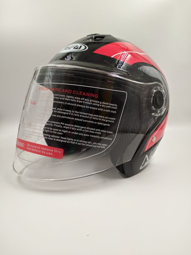 Neera No1 Moto GP Half face Gossy Black & Red image