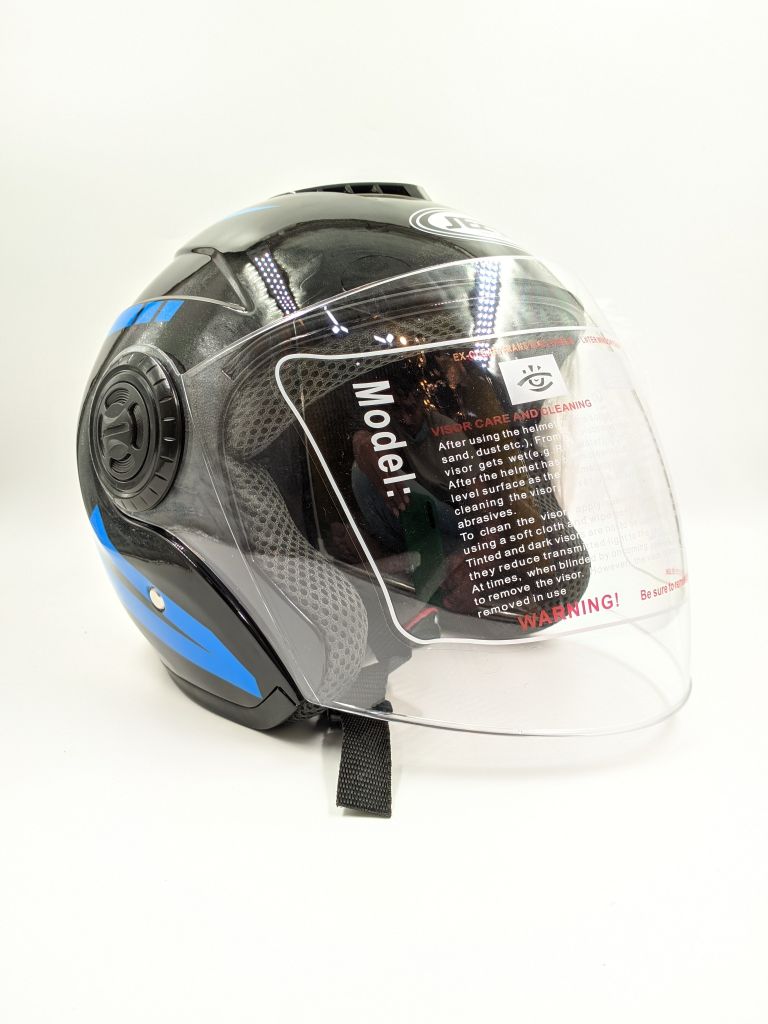 Neera Sting Ray Half face Glossy Black & Blue image