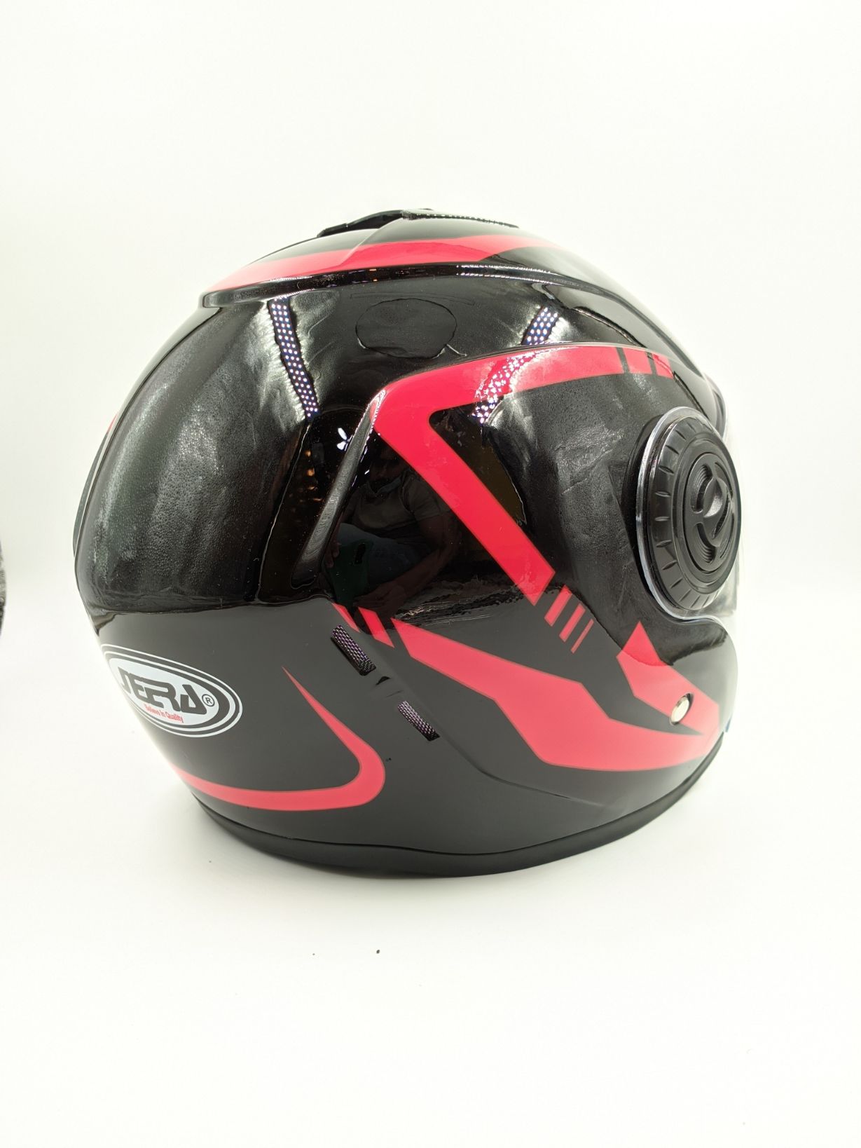 Neera Sting Ray Half face Glossy Black & Red image