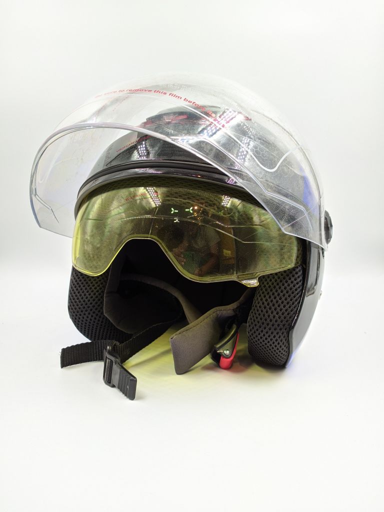 Neera Triton Half face Glossy Black & Red image