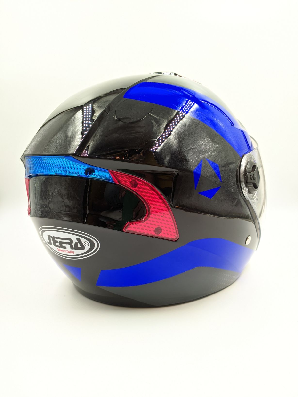 Neera Triton Half face Glossy Black & Red image