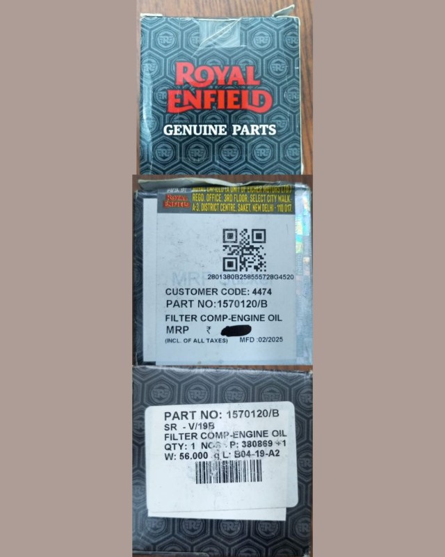 Mobil / Oil Filter Royal Enfield Classic / Meteor / Hunter 350, FILTER COMP-ENGINE OIL, 1570120/B image