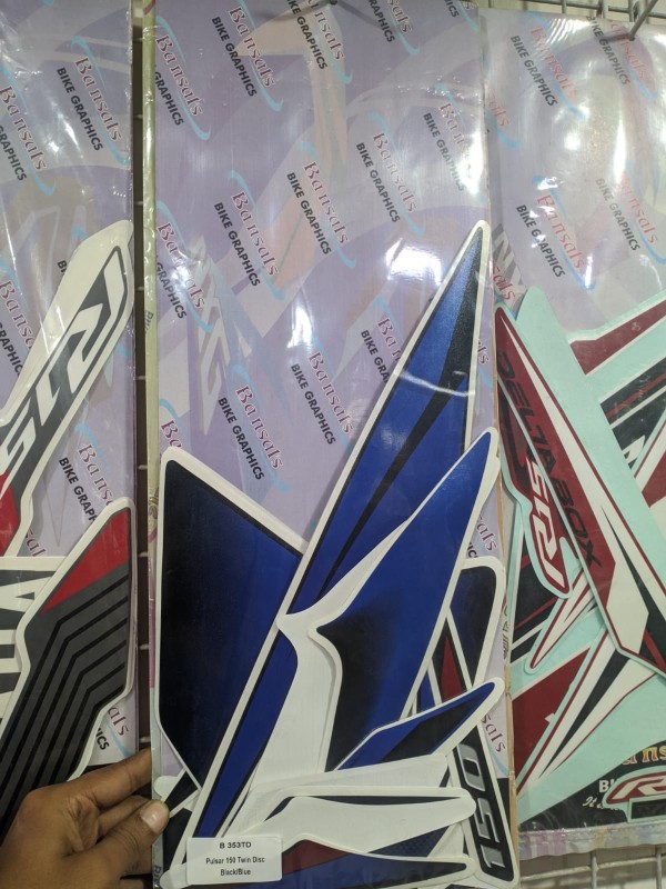 Pulsar Twin Disk Tank Black Blue Full Set Sticker image