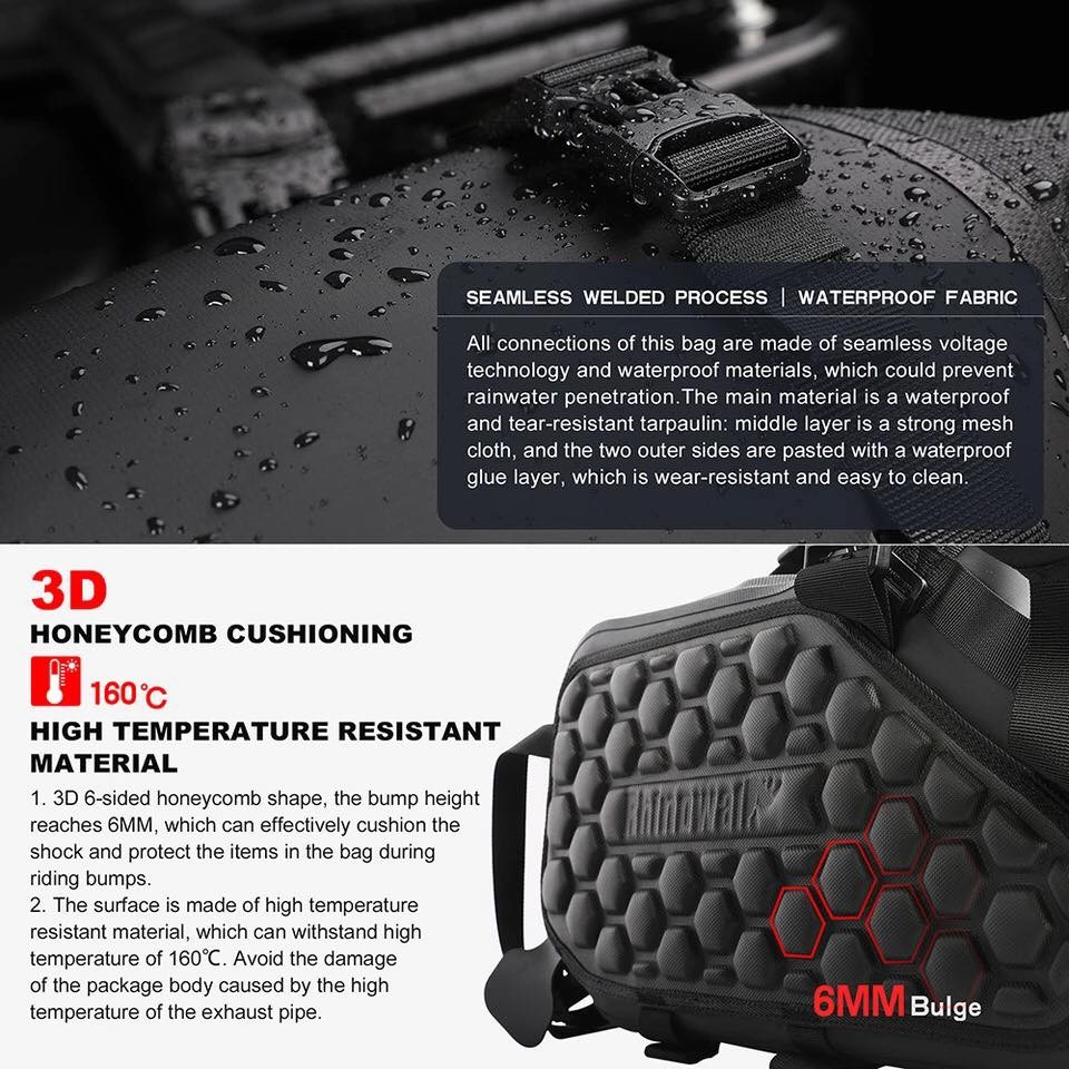 Rhinowalk Motorcycle Saddle Bags Waterproof Anti-Vibration Motor Side Bags Shoulder Bag image