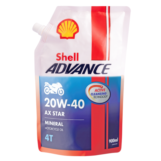 Shell Advance 4T AX5 , 20W40 - 1 Ltr Pouch image