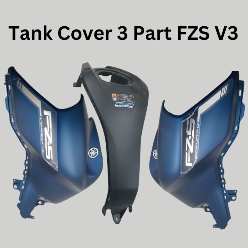 Tank Cover 3 Part FZS V3, TANK SIDE COVER 1 MDPBM1 B4G-XF412-20-P4, COVER TOP B4G-XF17D-00 image