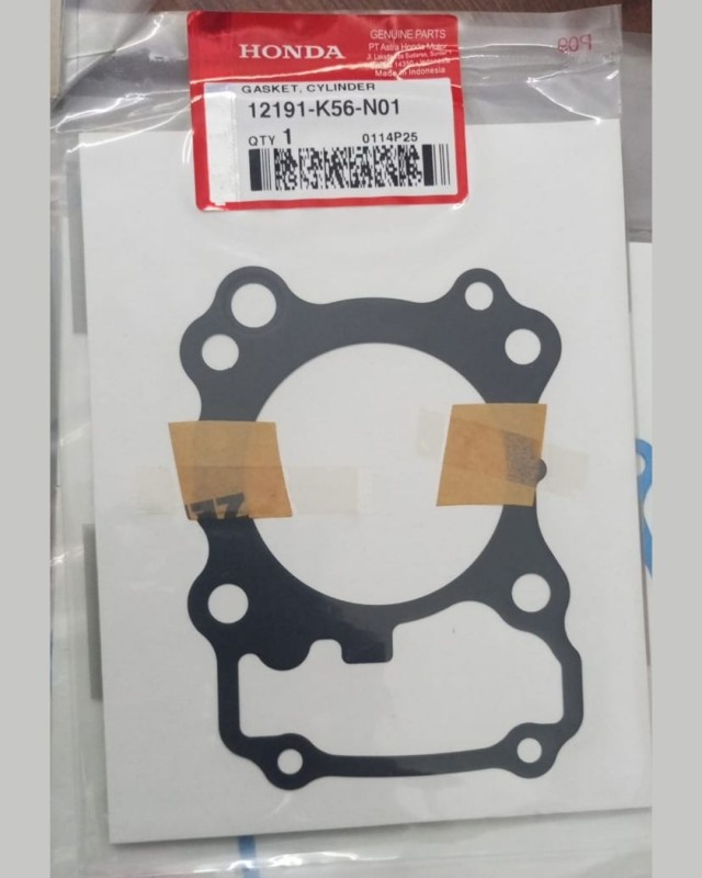 Gasket CBR 150R Indo, GASKET CYLINDER HEAD NLK, 12251-K56-N02, GASKET CYLINDER, 1219-K56-N01, GASKET L CRANKCASE COVER, 11395-K56-V50, GASKET R CRANKCASE COVER, 11394-K56-V50 image