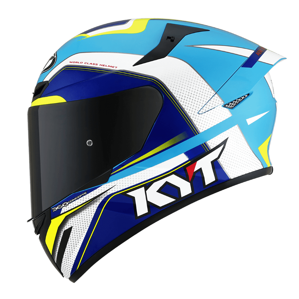 KYT T T Course Grand Prix White/Light Blue image