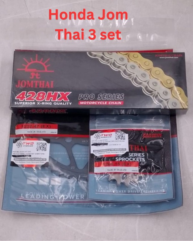 Jom Thai JT Full Chain Sprocket Set for R15 V3, R15 V4, MT 15, GSX-R, X motion, GPX Demon, Hornet 2.0, CBR image