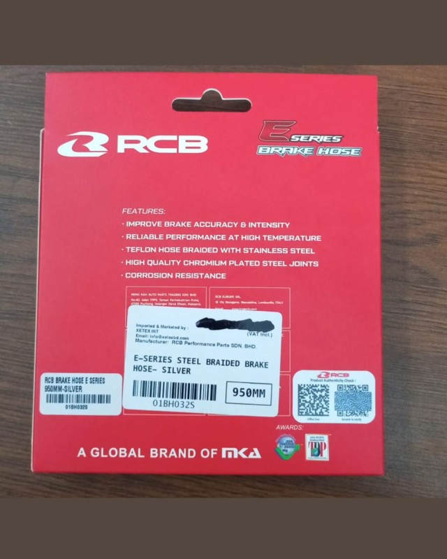 RCB E Series Brake Universal Hose Pipe 550mm / 850mm / 950mm image