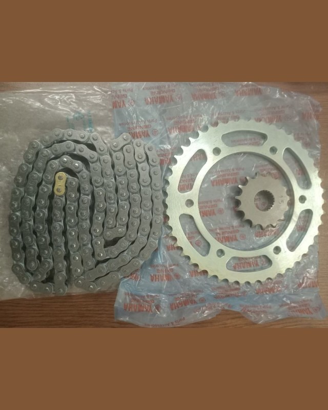 Original Chain Sprocket Full Set FZS 25 / 250 CC, CHAIN SPKT KIT, B97-WE660-60 image