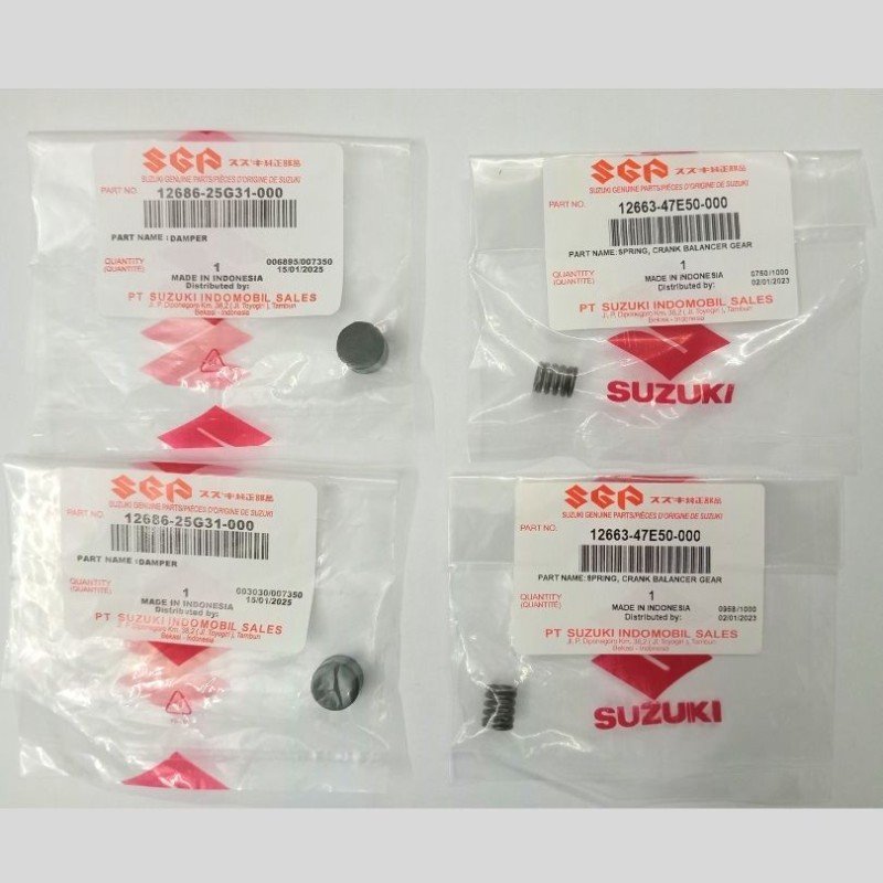 Only Spring / Rubber Set of Pinion For GSXR 150 Indo, DAMPER 12686-25G31-000 SUB: 12686-25G20-000,  SPRING, CRANK BALANCER GEAR 12663-47E50-000 SUB: 12663B47E50N000