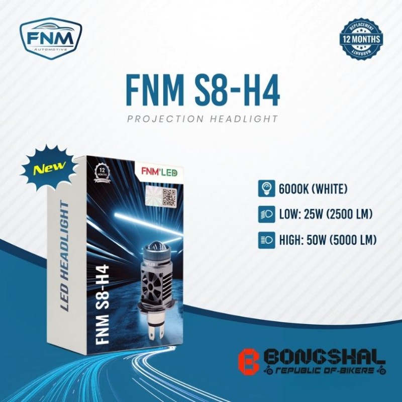 FNM-S8-H4 Projection LED Headlight (12 Months Warranty)