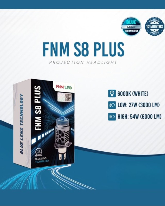 FNM-S8 Plus-H4 Projection LED Headlight (12 Months Warranty)