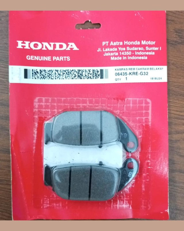 Rear Brake Pad Honda CBR 2016 Thai, KAMPAS REM CAKRAM BELAKA, 06435-KRE-G32