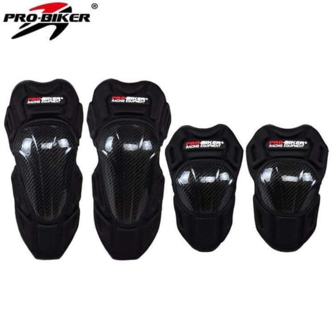 Pro Biker Hand & Knee Guard Carbon 4 Pcs