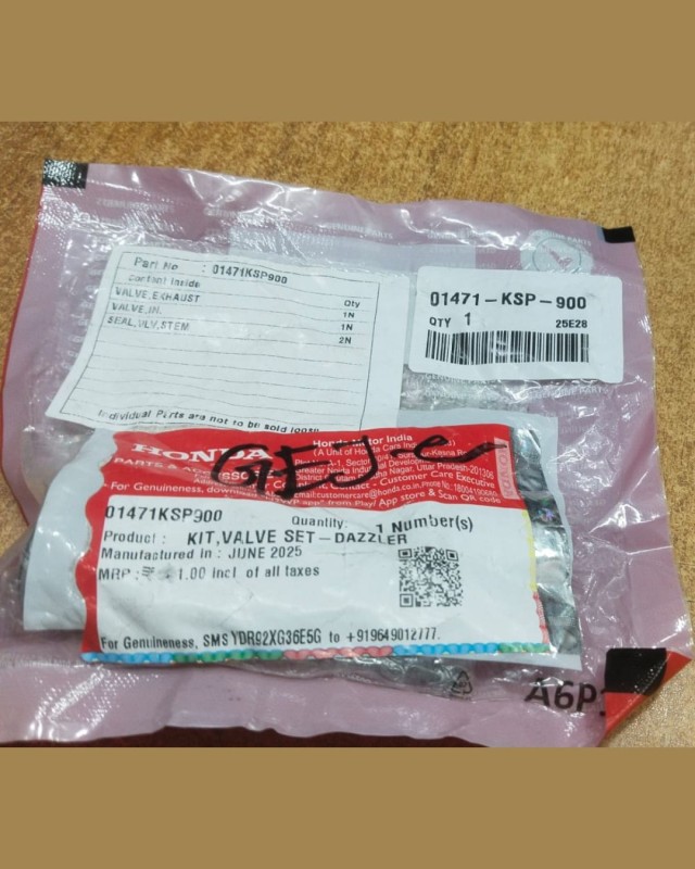 Valve with Oil Seal CB Trigger 150, KIT, VALVE SET-DAZZLER 01471KSP900