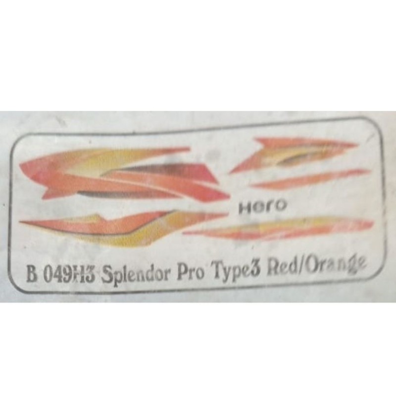 Hero Splendor Pro Full Set Sticker