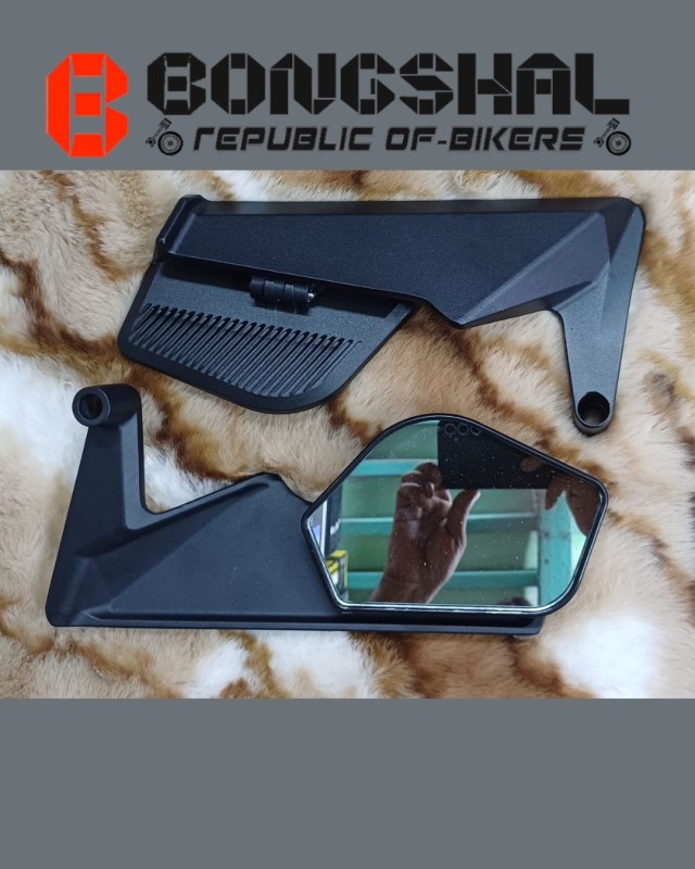 Chigo Naked Max Rear View Mirror Big Size Yoke Mounted, Universal Fit (Pair, Left & Right)