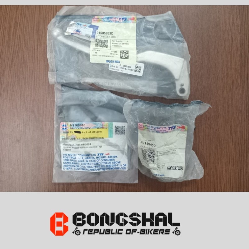Clutch Lever Set RTR 4V 160, full set, CLUTH LEVER -RTR  91505203C, CLUTCH SWITCH ES N9160910, HOLDER LH N91150450