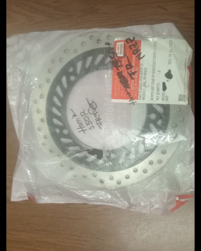 Front Brake Disc Plate Hunk 150R ABS, 45251KRY971S, DISK, FR BRAKE