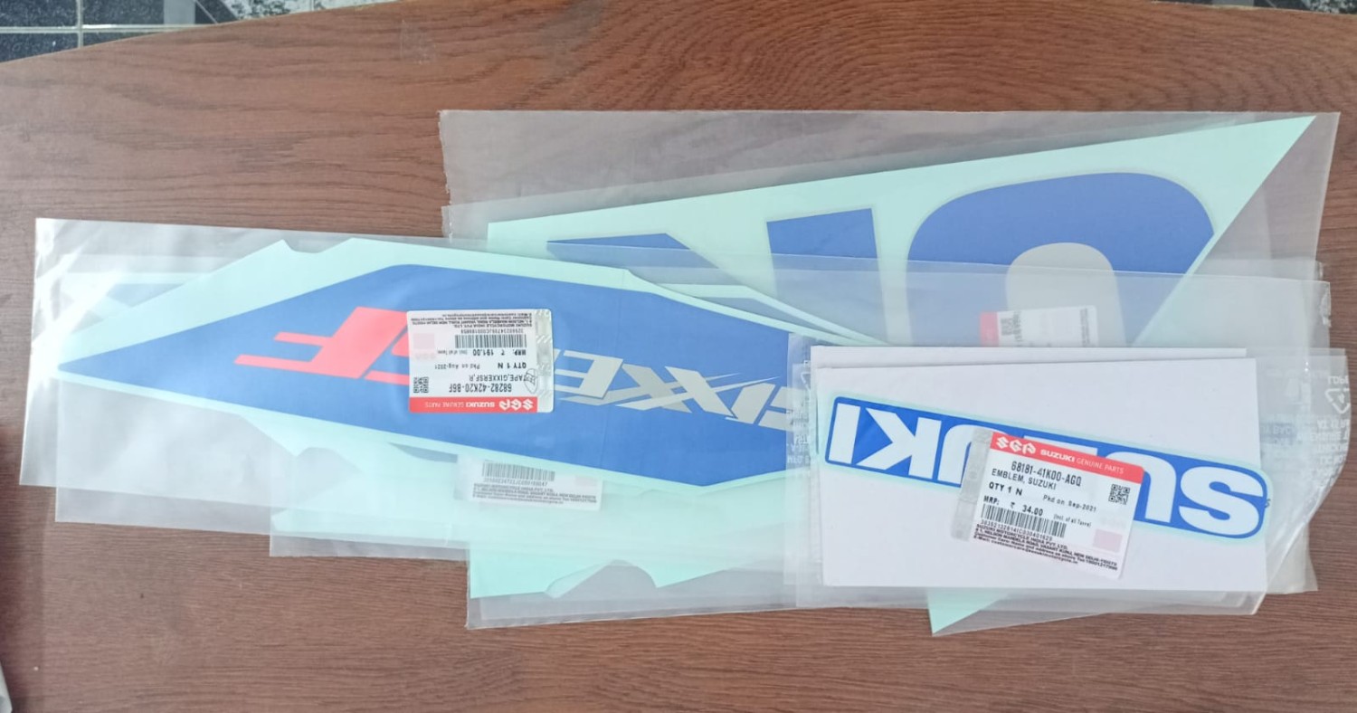 Suzuki Gixxer Sf Special edition Silver Blue Full Set Body Sticker Original