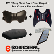TVS NTorq Glove Box + Floor Carpet +  Seat Cover + Silencer Guard