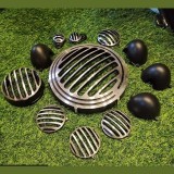 Diamond Cut Silver Grill Set For Royal Enfield Classic & Bullet 350 CC